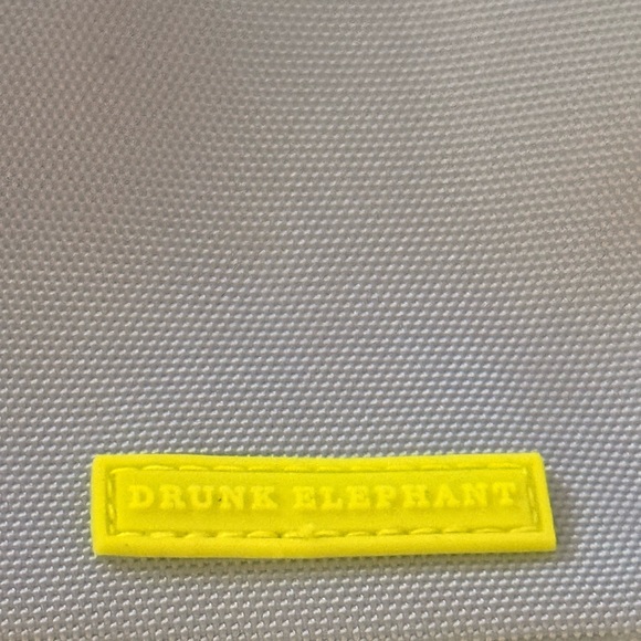 Drunk Elephant blue yellow cosmetic pouch with zipper - Picture 2 of 4